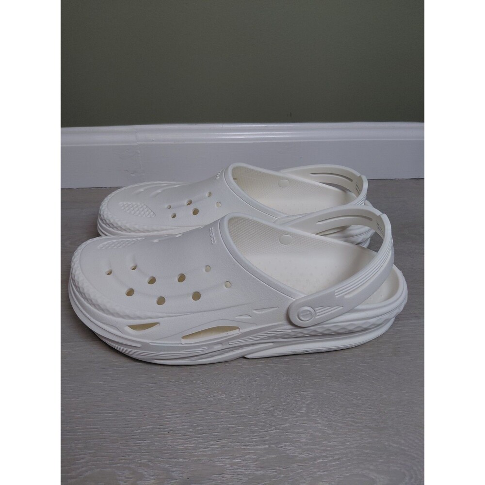 Crocs Unisex Adult Off Grid Clog, Men's Size 12 All White Slip-On Shoes